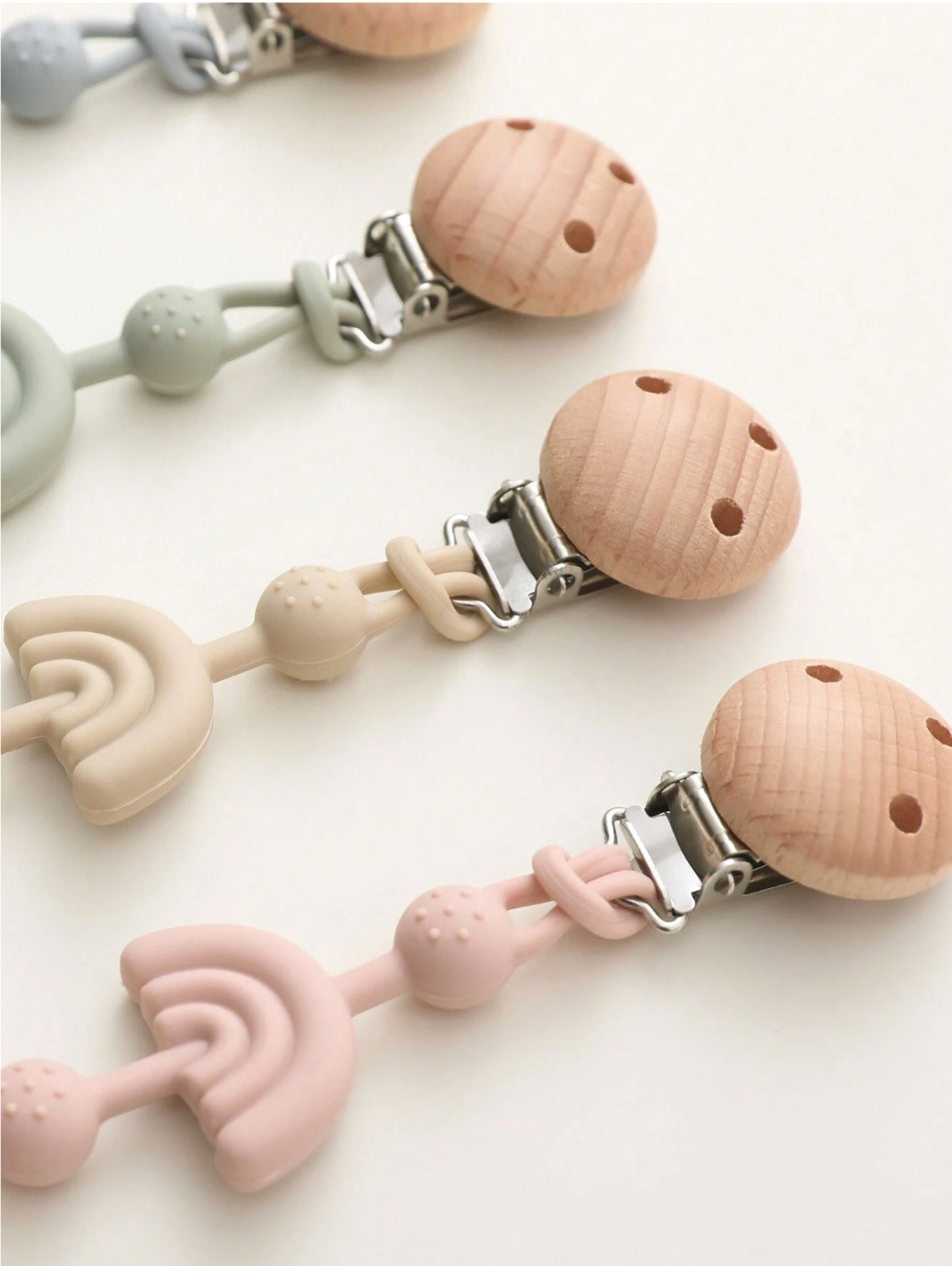Silicone pacifier clips