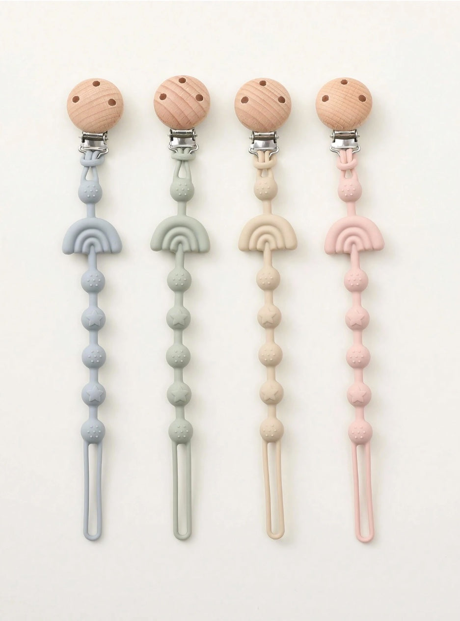 Silicone pacifier clips