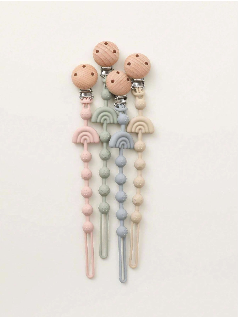 Silicone pacifier clips