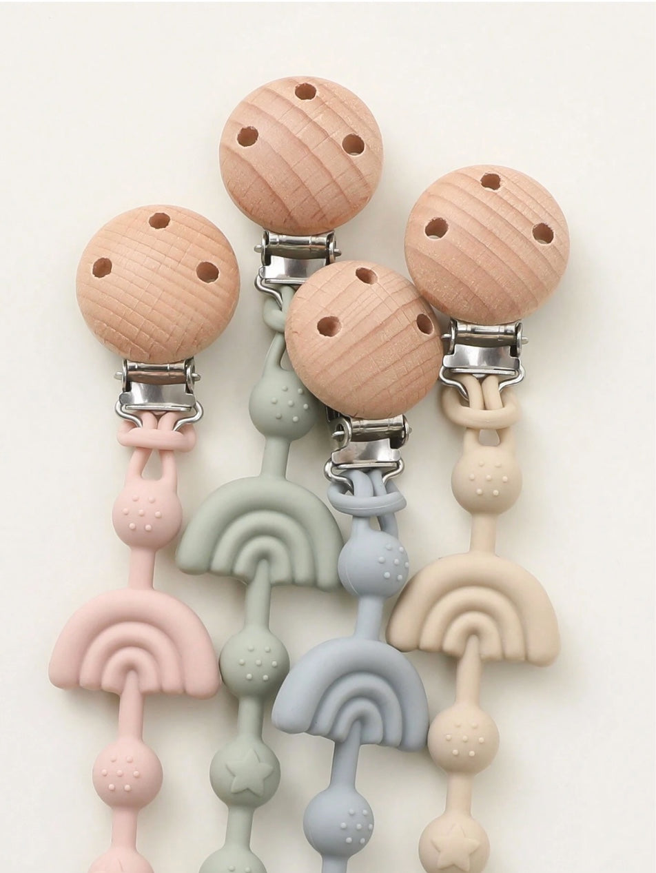 Silicone pacifier clips